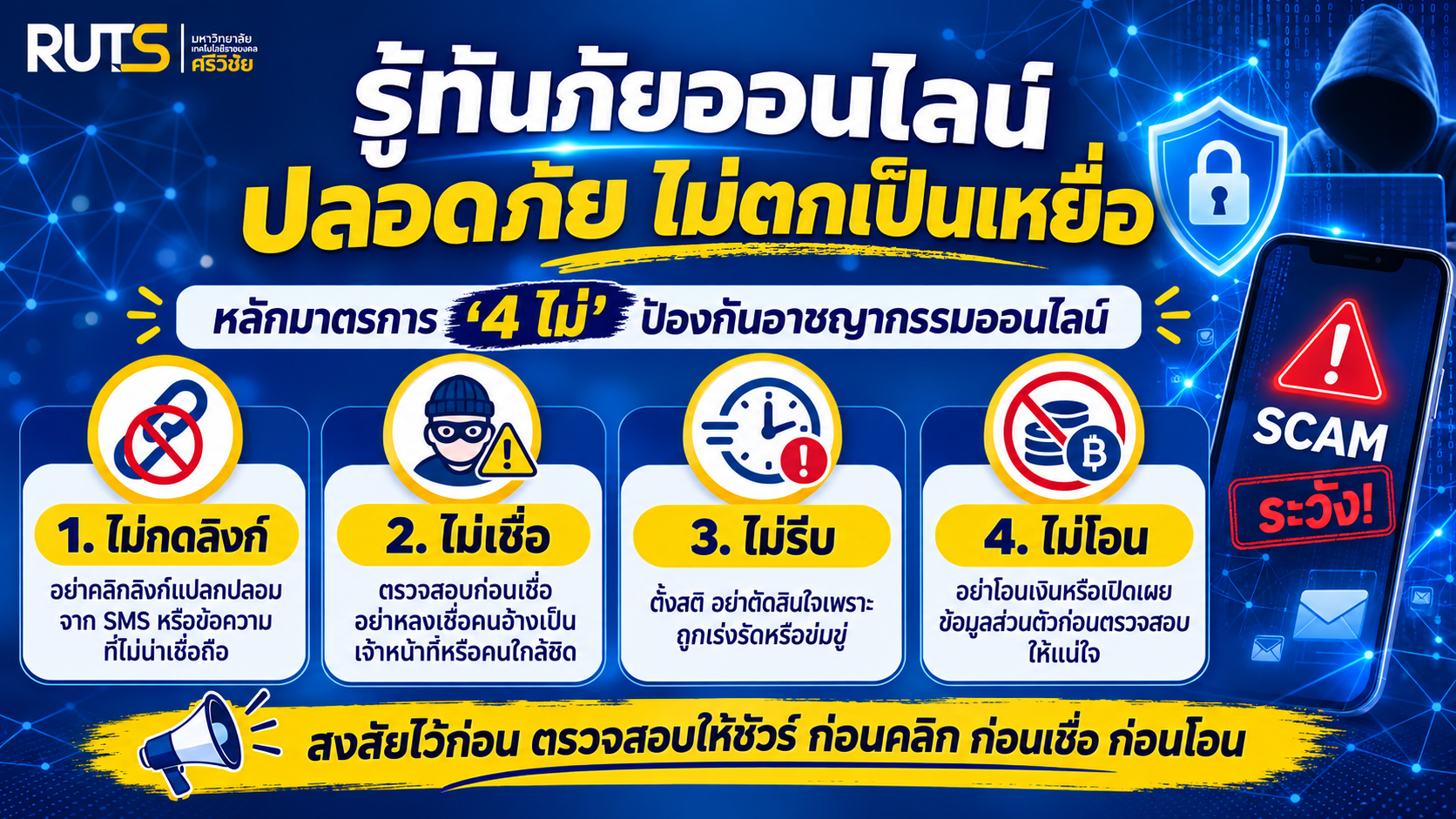 รู้ทันภัยออนไลน์-ปลอดภัยไม่ตกเป็นเหยื่อ