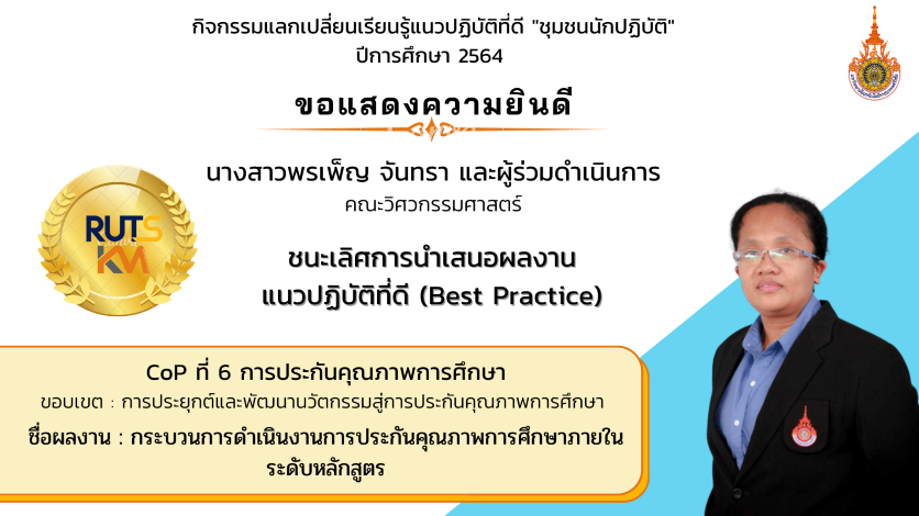 แนวปฏิบัติที่ดี "ชุมชนนักปฏิบัติ" ประจำปีการศึกษา 2564