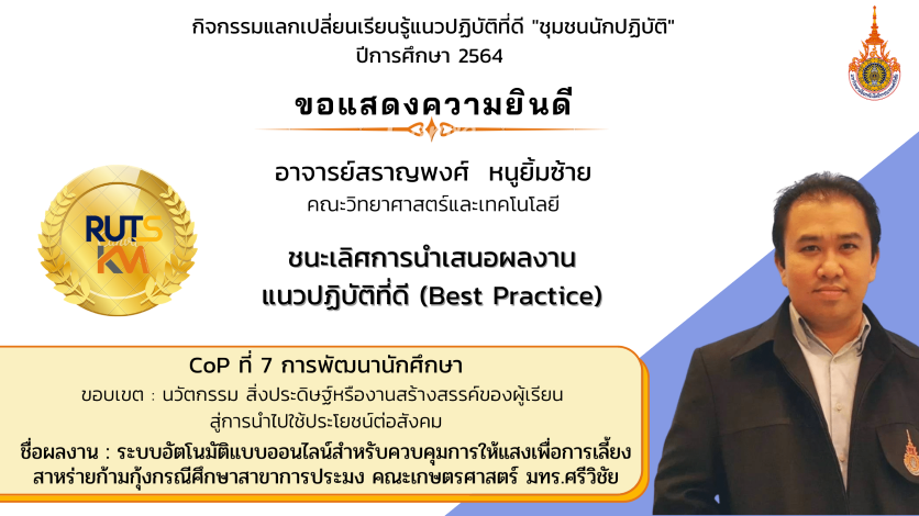 แนวปฏิบัติที่ดี "ชุมชนนักปฏิบัติ" ประจำปีการศึกษา 2564